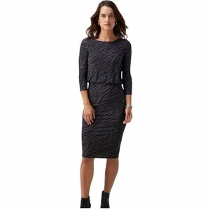 PURE COLLECTION‎ Mono Zebra Jersey Slim Dress